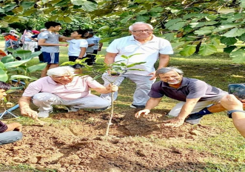 Neeraj Gupta, president of Buddha Jayanti Park, organized a tree plantation program